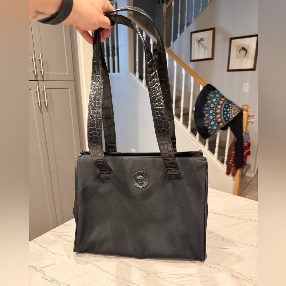 VERSACE Vintage Medusa Shoulder Bag Tote Bag Black